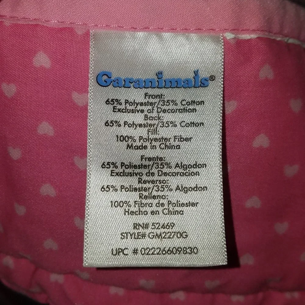 Garanimals Pink Baby Blanket Comforter Owl Flowers Butterfly Love Home Dream